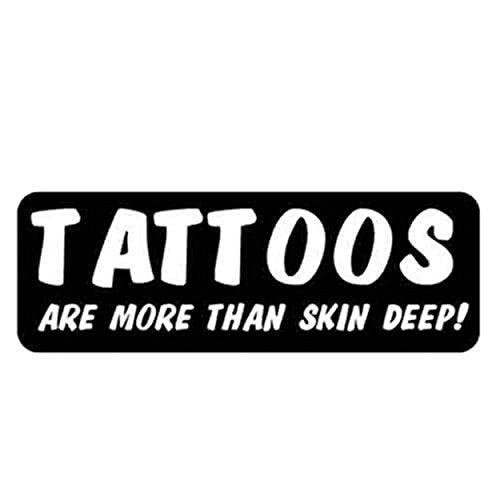 Tatoos Are More Than Skin Deep Helmet Stickers - Novelty Artwork Decals, 4 x 1"