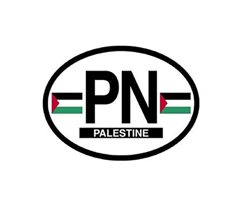 PALESTINE FLAG, Waterproof UV Coated, Famous Reflective OVAL Sticker DECAL , 3.5" x 4.75"