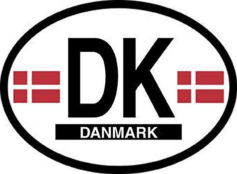 Denmark oval decal for auto, truck or boat