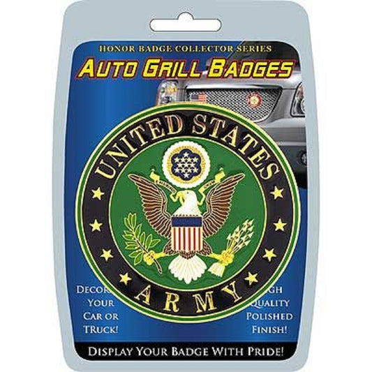 UNITED STATES ARMY - High Quality Polished Finish, Weatherproof Car Auto Grill Honor Badge - 3"