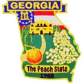 GEORGIA - US State Embroidered Patches, High Quality Sew On Iron On Patch - 3"