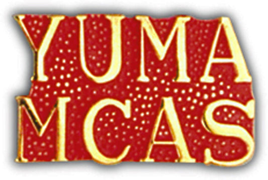 U.S. MARINES, Script YUMA MCAS - Original Artwork, Expertly Designed PIN - 1"