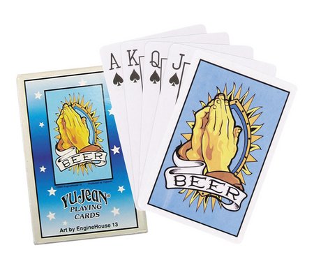 Hands Praying For Beer Playing Cards