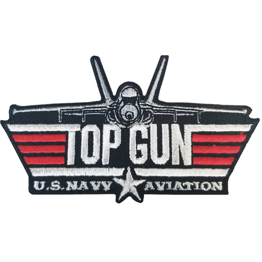 USN, TOP GUN U.S. Naval Aviation - Embroidered Patches, Iron On Patch - 4 "