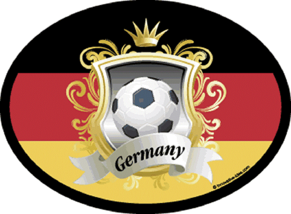 SOCCER FAN GERMANY Sticker - Orignal Artwork Vinyl - International World Cup Soccer Oval Decal Sticker - 3.5" x 4.75"