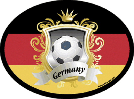 SOCCER FAN GERMANY Sticker - Orignal Artwork Vinyl - International World Cup Soccer Oval Decal Sticker - 3.5" x 4.75"