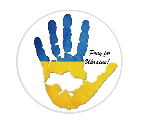PRAY FOR UKRAINE BUTTON - Ukrainian Flag w/ Map Original Artwork Brooch Pinback Button