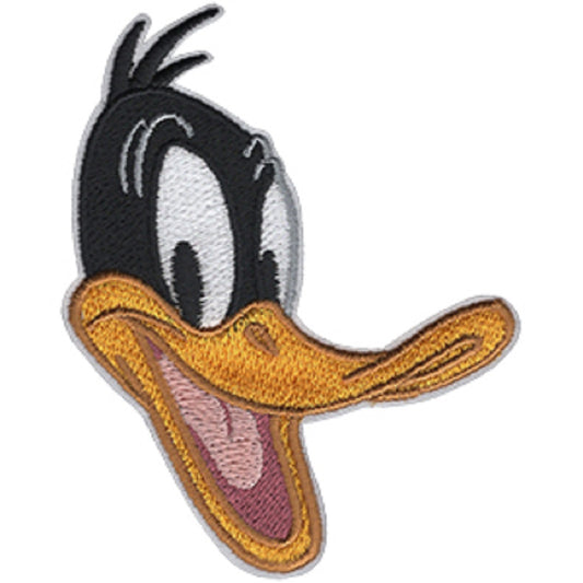 LOONEY TUNES DAFFY HEAD PATCH - Looney Tunes Daffy Duck Head Embroidered Artwork Iron Sew-On PATCH - 2.7" x 3.3"