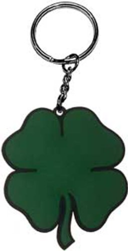 LUCKY CLOVERS GREEN SHAMROCK - Premium Quality Original Artwork 3D Rubber Keychain, Size - 3"