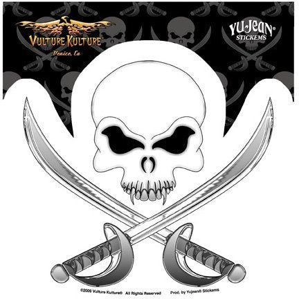 Vulture Kulture - Pirate Skull and Crossbones - Sticker / Decal