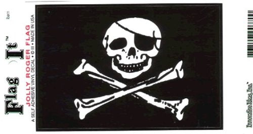 Jolly Roger flag decal for auto, truck or boat
