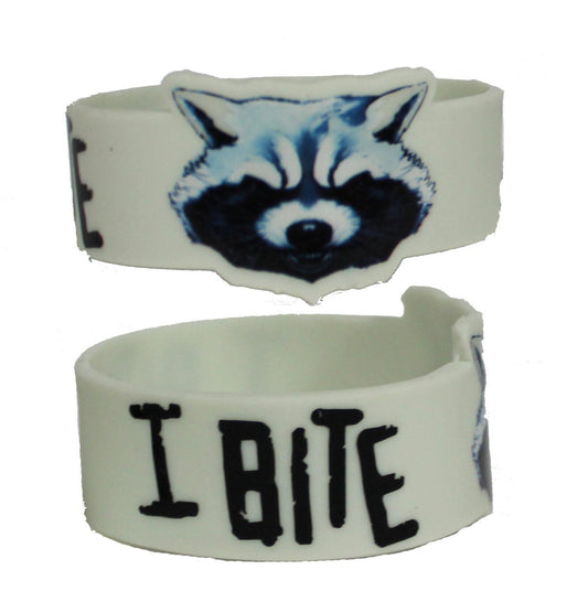 Licenses Products Guardians of The Galaxy Movie Rocket I Bite Rubber Wristband Novelty