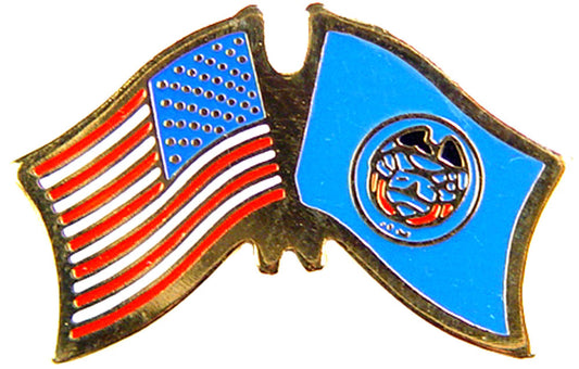 USA STATES, USA & UTAH Cross Flags - Original Artwork, Expertly Designed PIN - 1.125"