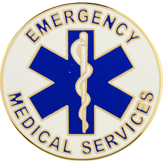 FIRE & EMS, EMERGENCY MEDICAL SERVICES LOGO - Original Artwork, Expertly Designed PIN Large - 1.5"
