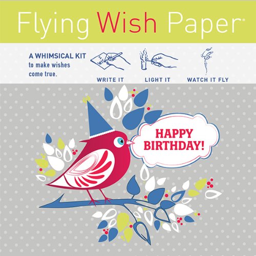 FLYING WISH PAPER® - Write it., Light it, & Watch it Fly - BIRTHDAY BIRDY - 5" x 5" - Mini Kits