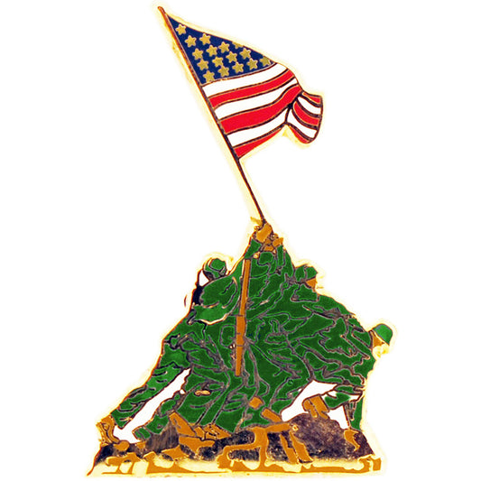 U.S. MARINES, USMC IWO JIMA COLORED - Original Artwork, Expertly Designed PIN - 1.25"