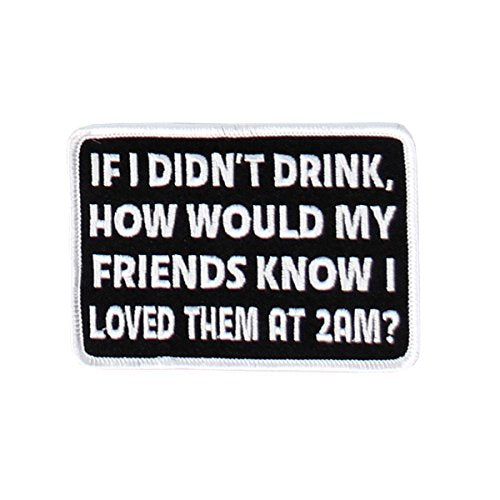 2 AM, Thread Embroidered Iron-On / Saw-On Rayon PATCH - 4" x 3"