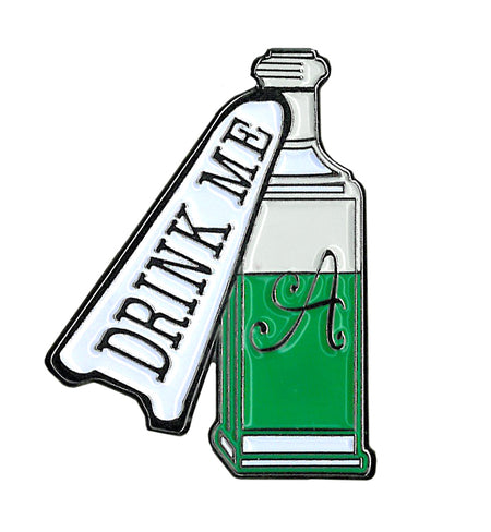 Alice "Drink Me" Enamel Pin, Licensed Original Artwork by Matt Stewart - 1.25" x 1"