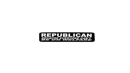 Republican Motorcycle Helmet Stickers - Novelty Artwork Biker Decals, 4" x 1"