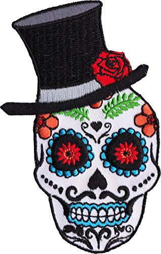 Evilkid El Catrin PATCH - 4" x 2.5" - Intricate Stitching Iron-On / Saw-On PATCH