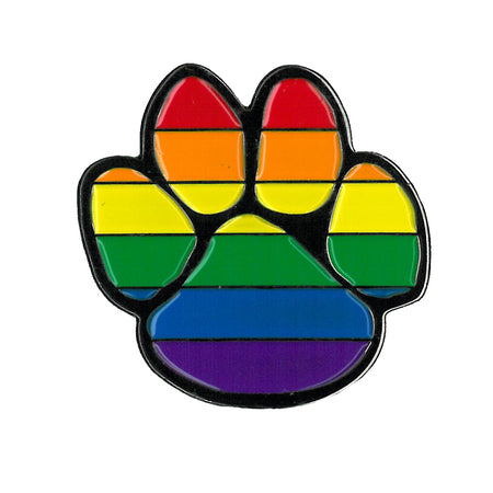 Rainbow Paw Print Enamel Pin, Licensed Original Artwork by Matt Stewart - 1.25"