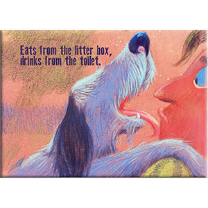 Jeff Leedy, LITTERBOX TOILET - Licensed Exclusive Artwork, Fridge MAGNET, 2.5" X 3.5"