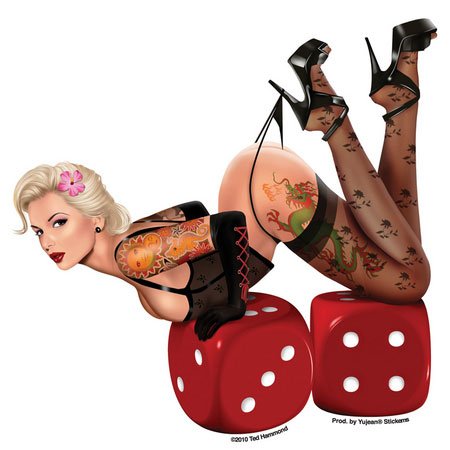Ted Hammond - Lucky Lady - Sticker / Decal - 5.5" x 5.5"