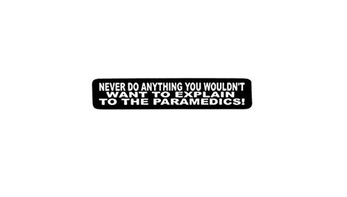 Never Do Anything Motorcycle Helmet Stickers - Novelty Artwork Decals, 4" x 1"