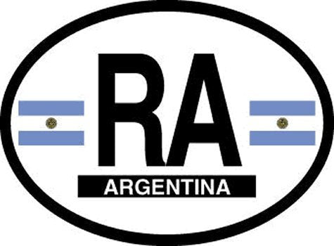 ARGENTINA FLAG, Waterproof UV Coated, Famous Reflective OVAL Sticker DECAL , 3.5" x 4.75"
