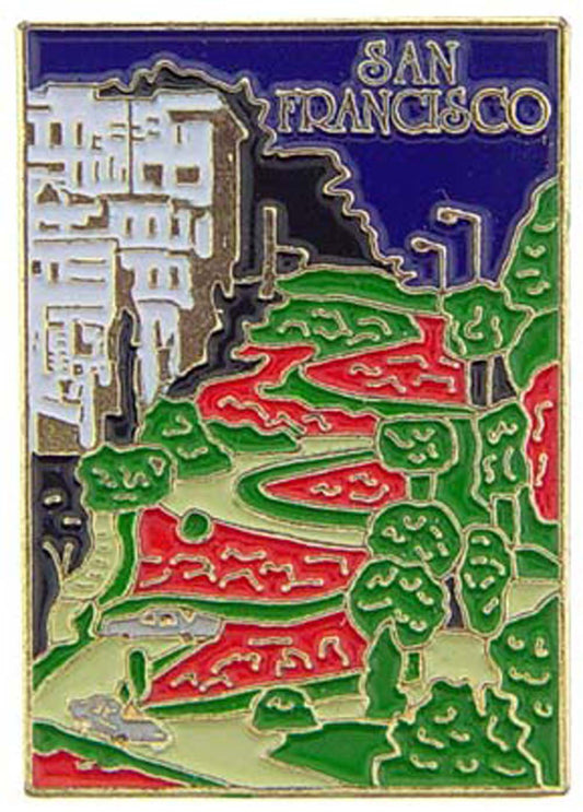US STATES PIN, CALIFORNIA SAN FRANCISCO LOMBARD - Novelty Patriotic Enamel Lapel PIN - 1"