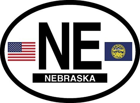 Nebraska oval decal for auto, truck or boat