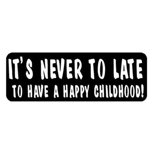 It's Never Too Late Helmet Stickers - Novelty Artwork Biker Decals, 4" x 1"