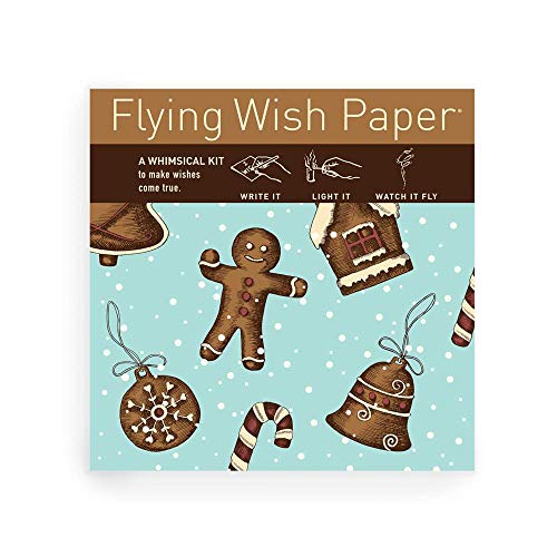 Flying Wish Paper - Write it., Light it, & Watch it Fly - New! GINGERBREAD - 5" x 5" - Mini Kits