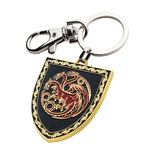 HOUSE OF THE DRAGON TARGARYEN SHIELD KEYCHAIN - Officially Licensed Original Targaryen Sigil Enamel Keychain - 1.45" x 1.75"