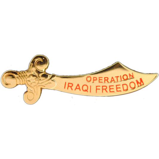U.S. WAR ON TERROR & DESERT WARFARE, OPERATION IRAQI FREEDOM SWORD - Expertly Designed PIN - 1.75"