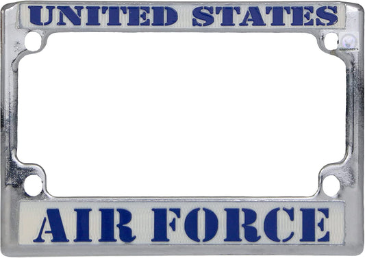 UNITED STATES AIR FORCE LICENSE FRAME - USA American PATRIOTIC License Plate Frame Holder - Chrome - 7.25" x 5"