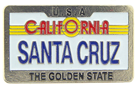 US STATES PIN, CALIFORNIA SANTA CRUZ The Golden State - Novelty Patriotic Enamel Lapel PIN - 1"