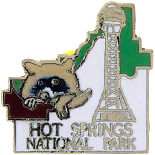 USA STATES, National Park HOT SPRINGS - Original Artwork, Expertly Designed PIN - 1"