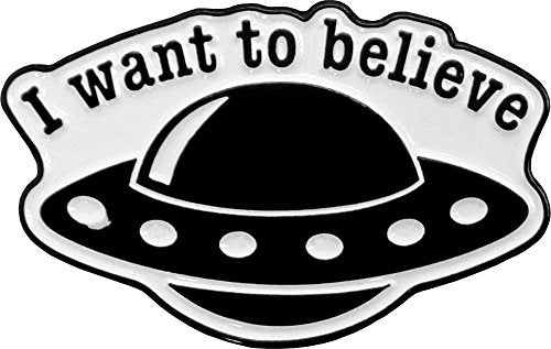 Matt Stewart, I Want to Believe Spaceship, Licensed Original Artwork, Expertly Designed ENAMEL PIN - 1.25" x 0.60"