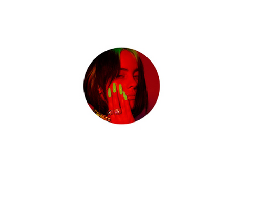 BILLIE EILISH BUTTON - Billie Eilish Red Face & Nails Original Artwork BUTTON - 1.25"