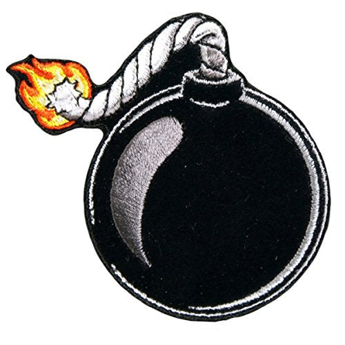 BALL BOMB, High Thread Embroidered Iron-On / Saw-On Rayon PATCH - 3" x 3"