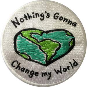 LENNON AND MCCARTNEY NOTHING'S GONNA CHANGE MY WORLD - Iron on, Original Artwork, Patch- 3.3" X 3.3"