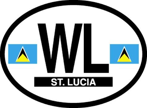 St Lucia oval decal for auto, truck or boat