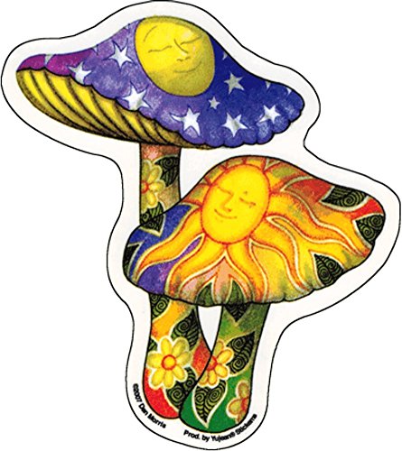 Mushrooms - Dan Morris, Sun Protected Waterproof Vinyl Sticker DECAL for Car Bumper Skateboard Laptop Luggage -4.5" x 5"