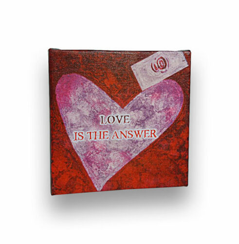 Love Is The Answer - Inspirational Typography Artwork, 6" x 6"