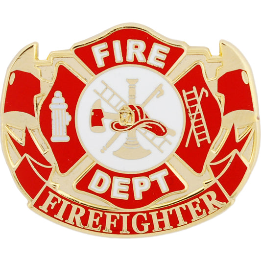 FIRE & EMS, Fire Department FIREFIGHTER - Original Artwork, Expertly Designed PIN - 1.5"