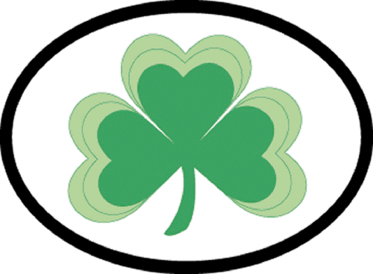 SHAMROCK Sticker - Orignal Artwork Vinyl - Reflective British Oval Decal Sticker - 3.5" x 4.75"