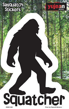 SQUATCHER STICKER - "Squatcher" Weather Resistant Long Lasting In / Out Door Die-Cut Decal Sticker - 5.45" x 4"