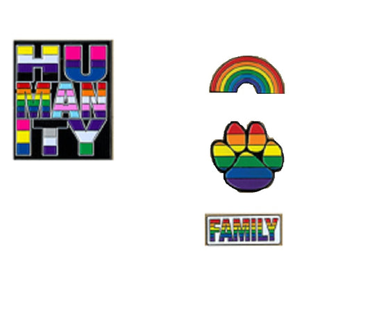 PRIDE 4 Peice PIN SET, Licensed Original Artwork by Matt Stewart