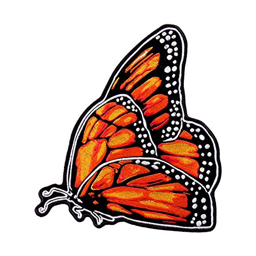 UPWING BUTTERFLY, Exceptional Quality Iron-On / Saw-On, Heat Sealed Backing Rayon PATCH - 7" x 8"